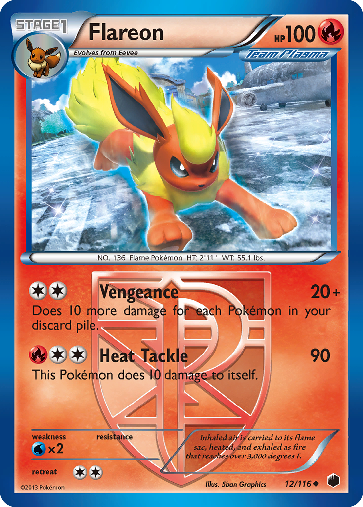 Flareon (12/116) [Black & White: Plasma Freeze] | Dragon's Lair Comics and Fantasy Houston TX