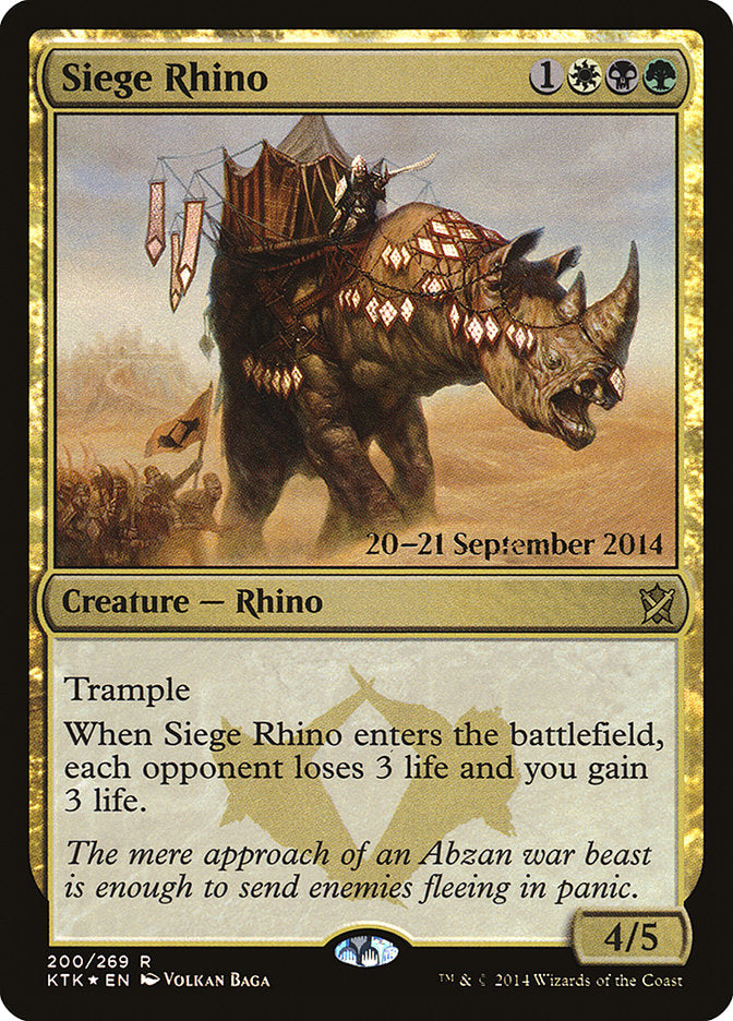 Siege Rhino [Khans of Tarkir Prerelease Promos] | Dragon's Lair Comics and Fantasy Houston TX