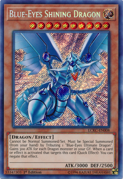 Blue-Eyes Shining Dragon [LCKC-EN008] Secret Rare | Dragon's Lair Comics and Fantasy Houston TX