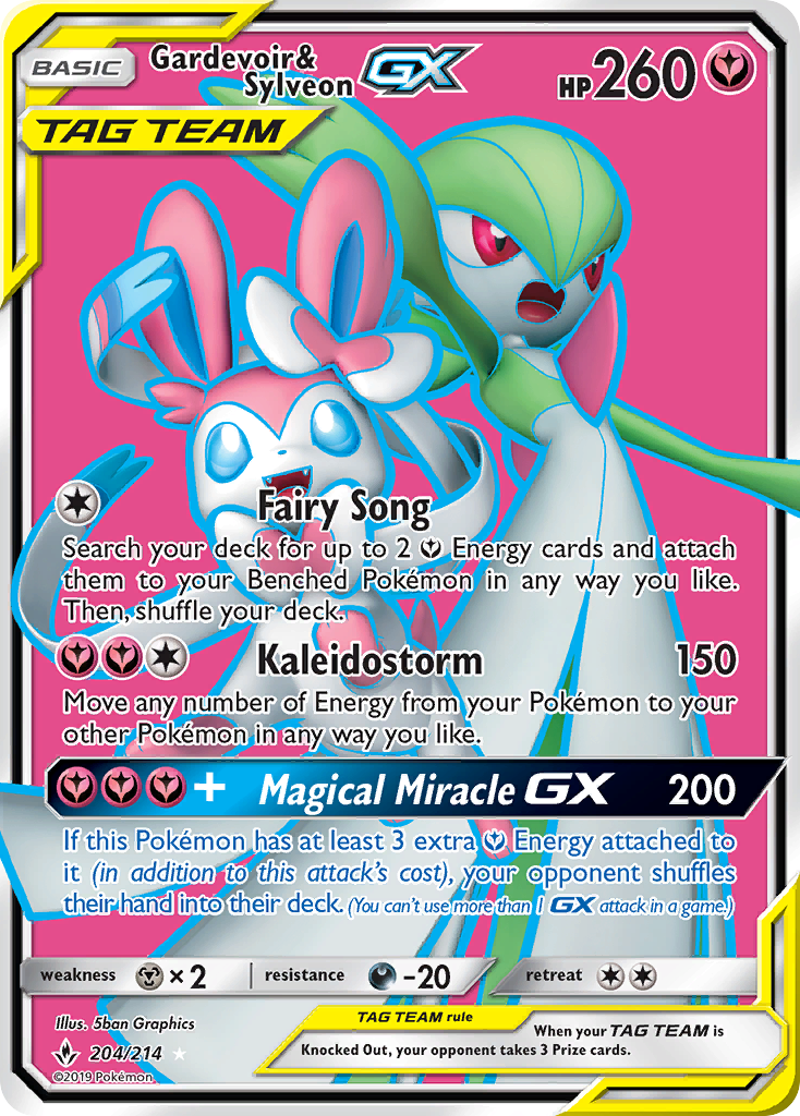 Gardevoir & Sylveon GX (204/214) [Sun & Moon: Unbroken Bonds] | Dragon's Lair Comics and Fantasy Houston TX