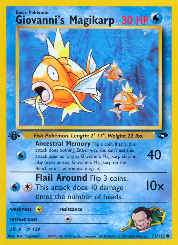 Giovanni's Magikarp (73/132) [Gym Challenge 1st Edition] | Dragon's Lair Comics and Fantasy Houston TX