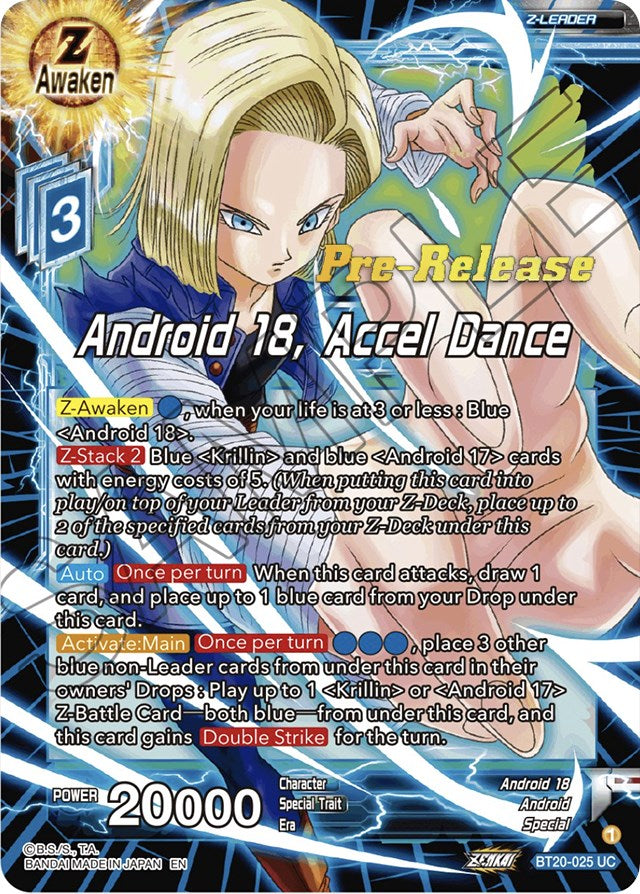 Android 18, Accel Dance (BT20-025) [Power Absorbed Prerelease Promos] | Dragon's Lair Comics and Fantasy Houston TX