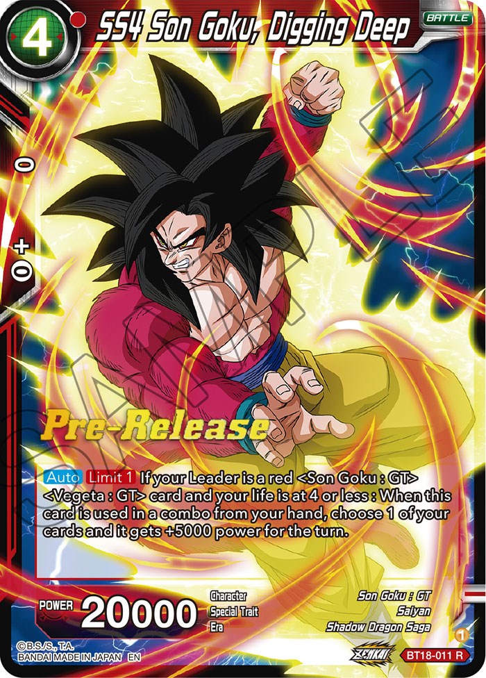 SS4 Son Goku, Digging Deep (BT18-011) [Dawn of the Z-Legends Prerelease Promos] | Dragon's Lair Comics and Fantasy Houston TX