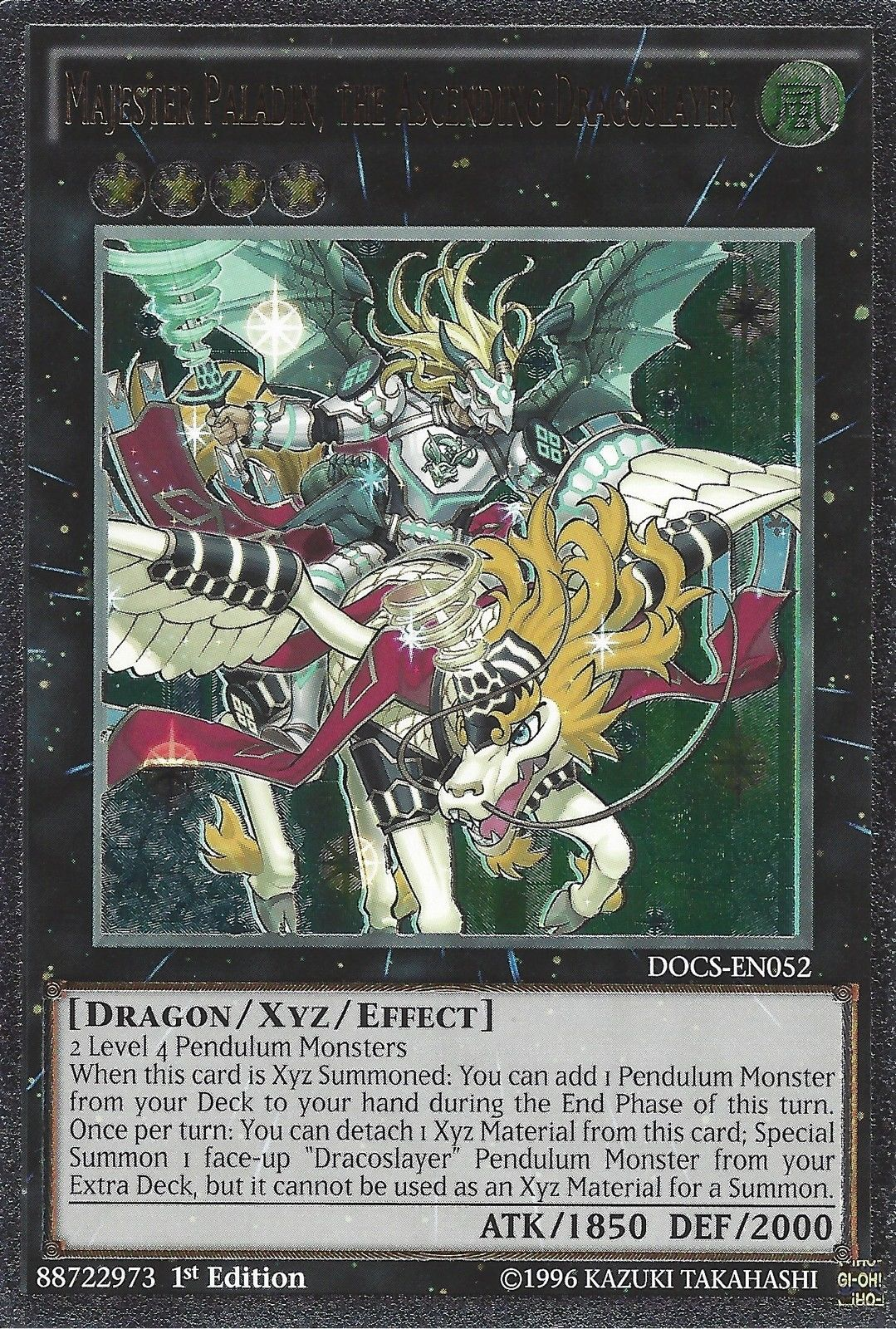 Majester Paladin, the Ascending Dracoslayer (UTR) [DOCS-EN052] Ultimate Rare | Dragon's Lair Comics and Fantasy Houston TX