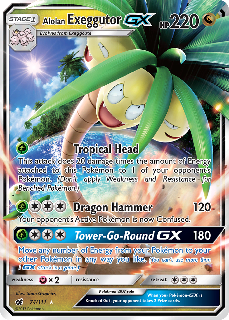 Alolan Exeggutor GX (74/111) [Sun & Moon: Crimson Invasion] | Dragon's Lair Comics and Fantasy Houston TX