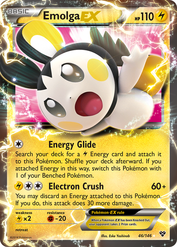 Emolga EX (46/146) [XY: Base Set] | Dragon's Lair Comics and Fantasy Houston TX