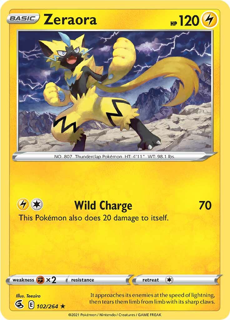 Zeraora (102/264) [Sword & Shield: Fusion Strike] | Dragon's Lair Comics and Fantasy Houston TX