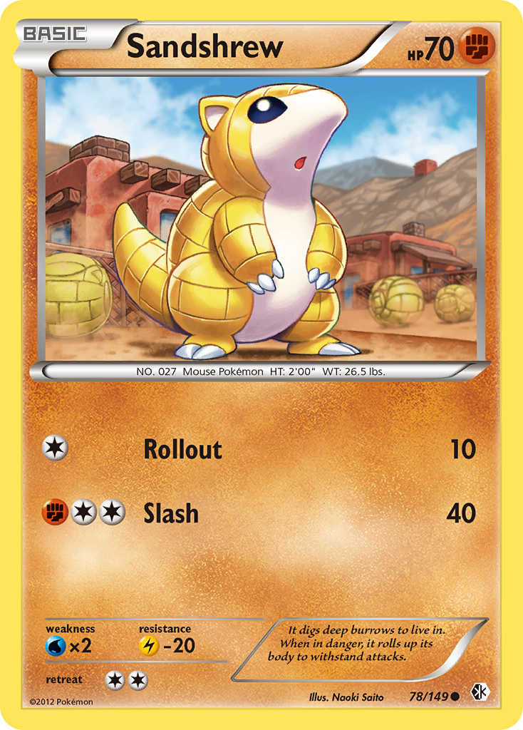 Sandshrew (78/149) [Black & White: Boundaries Crossed] | Dragon's Lair Comics and Fantasy Houston TX