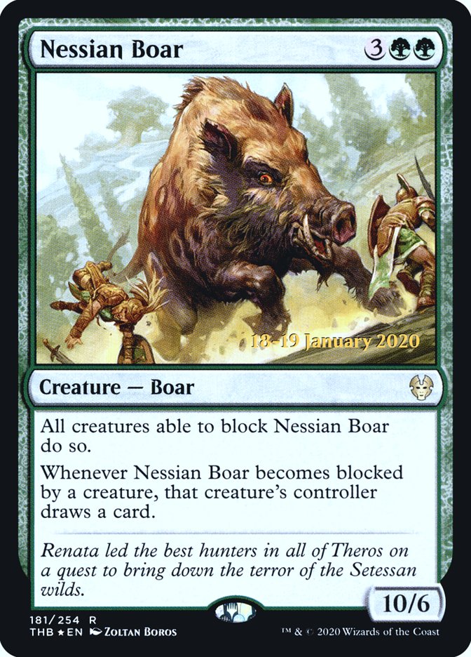 Nessian Boar [Theros Beyond Death Prerelease Promos] | Dragon's Lair Comics and Fantasy Houston TX