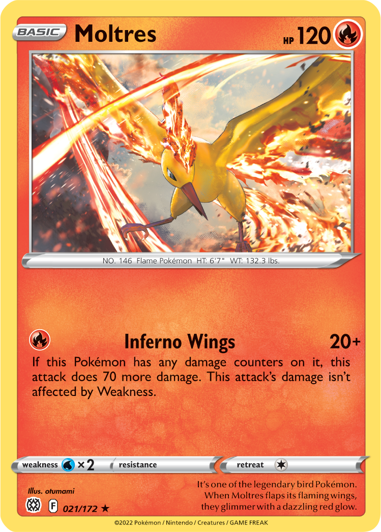 Moltres (021/172) (Theme Deck Exclusive) [Sword & Shield: Brilliant Stars] | Dragon's Lair Comics and Fantasy Houston TX