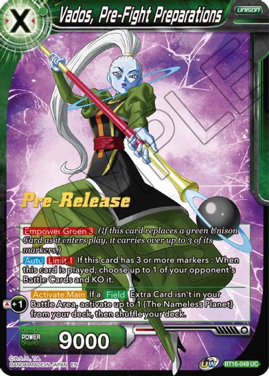 Vados, Pre-Fight Preparations (BT16-049) [Realm of the Gods Prerelease Promos] | Dragon's Lair Comics and Fantasy Houston TX