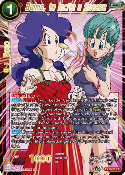 Bulma, to Incite a Sneeze (EX19-01) [Special Anniversary Set 2021] | Dragon's Lair Comics and Fantasy Houston TX