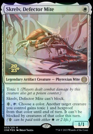 Skrelv, Defector Mite [Phyrexia: All Will Be One Prerelease Promos] | Dragon's Lair Comics and Fantasy Houston TX