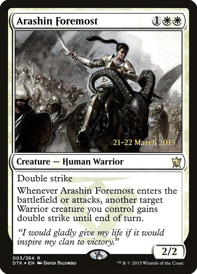 Arashin Foremost [Dragons of Tarkir Prerelease Promos] | Dragon's Lair Comics and Fantasy Houston TX