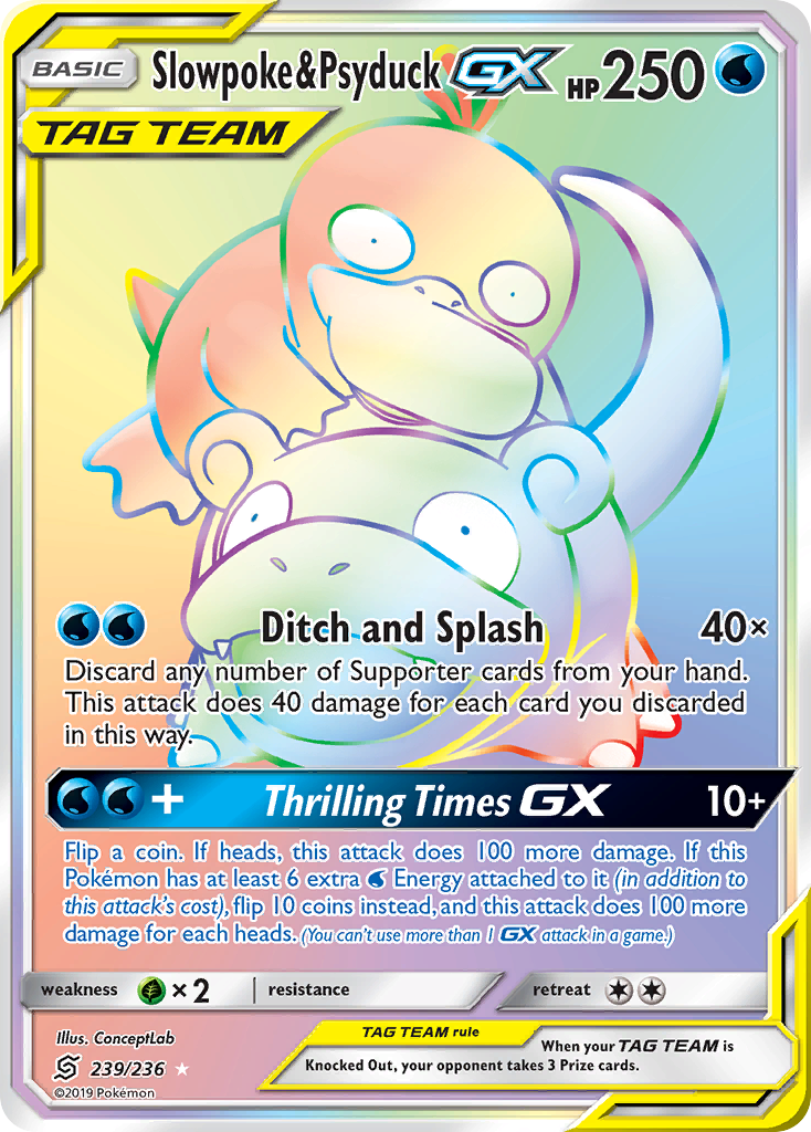 Slowpoke & Psyduck GX (239/236) [Sun & Moon: Unified Minds] | Dragon's Lair Comics and Fantasy Houston TX