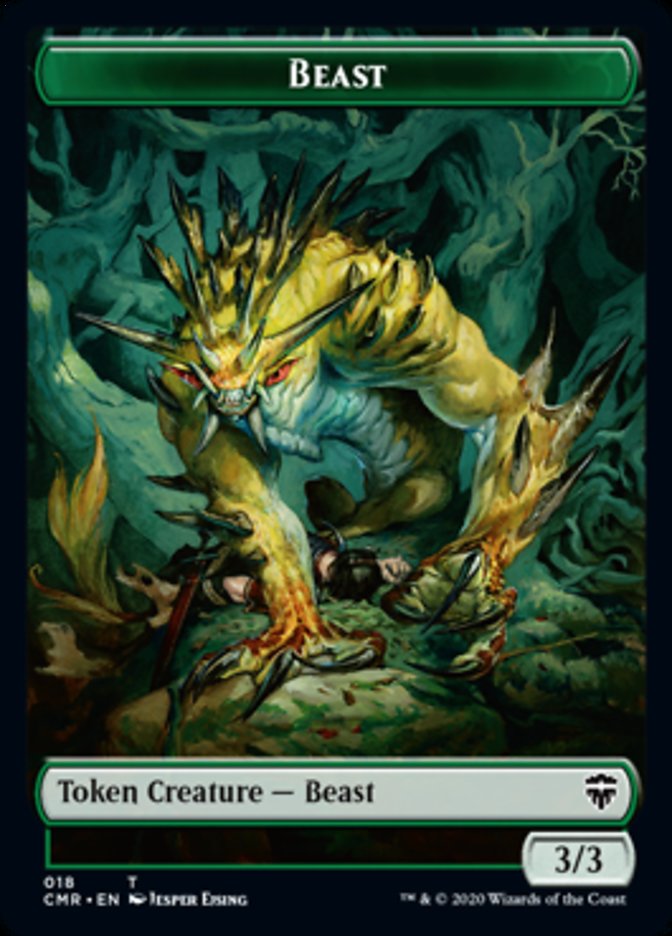 Beast (18) // Beast (19) Double-Sided Token [Commander Legends Tokens] | Dragon's Lair Comics and Fantasy Houston TX