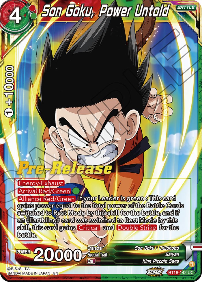 Son Goku, Power Untold (BT18-142) [Dawn of the Z-Legends Prerelease Promos] | Dragon's Lair Comics and Fantasy Houston TX