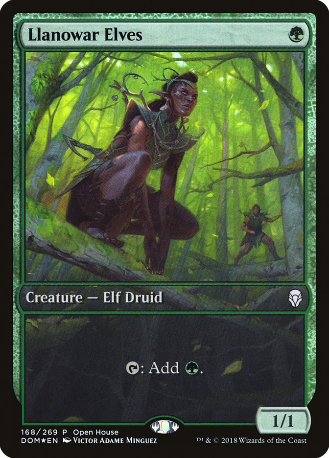 Llanowar Elves (Open House) [Dominaria Promos] | Dragon's Lair Comics and Fantasy Houston TX