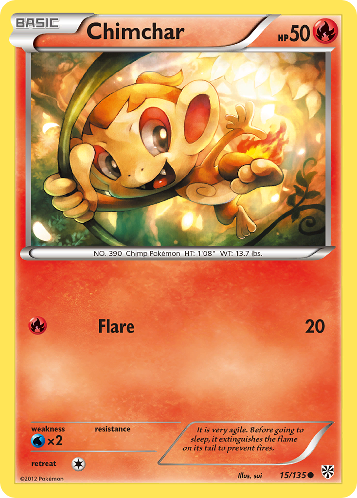 Chimchar (15/135) [Black & White: Plasma Storm] | Dragon's Lair Comics and Fantasy Houston TX