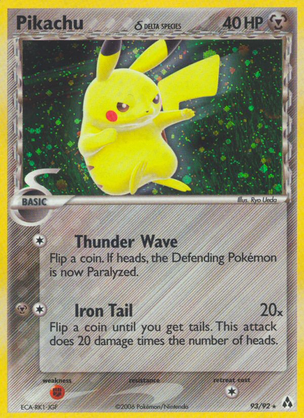 Pikachu (93/92) (Delta Species) [EX: Legend Maker] | Dragon's Lair Comics and Fantasy Houston TX