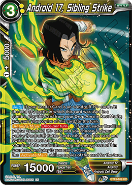 Android 17, Sibling Strike (Uncommon) (BT13-109) [Supreme Rivalry] | Dragon's Lair Comics and Fantasy Houston TX