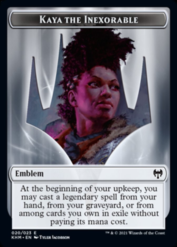 Kaya the Inexorable Emblem [Kaldheim Tokens] | Dragon's Lair Comics and Fantasy Houston TX