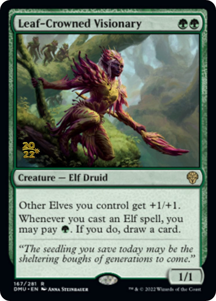 Leaf-Crowned Visionary [Dominaria United Prerelease Promos] | Dragon's Lair Comics and Fantasy Houston TX