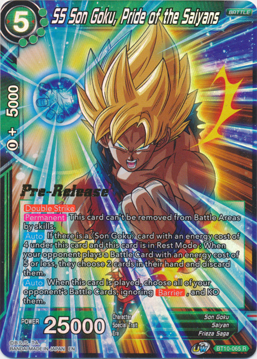 SS Son Goku, Pride of the Saiyans (BT10-065) [Rise of the Unison Warrior Prerelease Promos] | Dragon's Lair Comics and Fantasy Houston TX