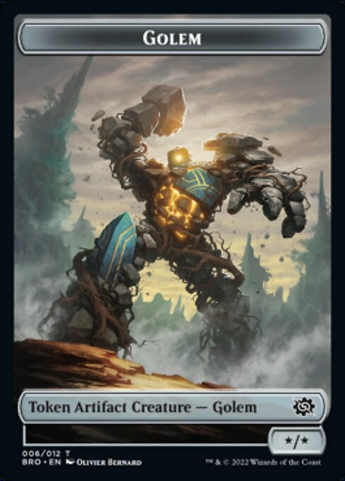 Powerstone // Golem Double-Sided Token [The Brothers' War Tokens] | Dragon's Lair Comics and Fantasy Houston TX