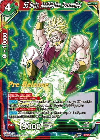 SS Broly, Annihilation Personified (BT15-144) [Saiyan Showdown Prerelease Promos] | Dragon's Lair Comics and Fantasy Houston TX