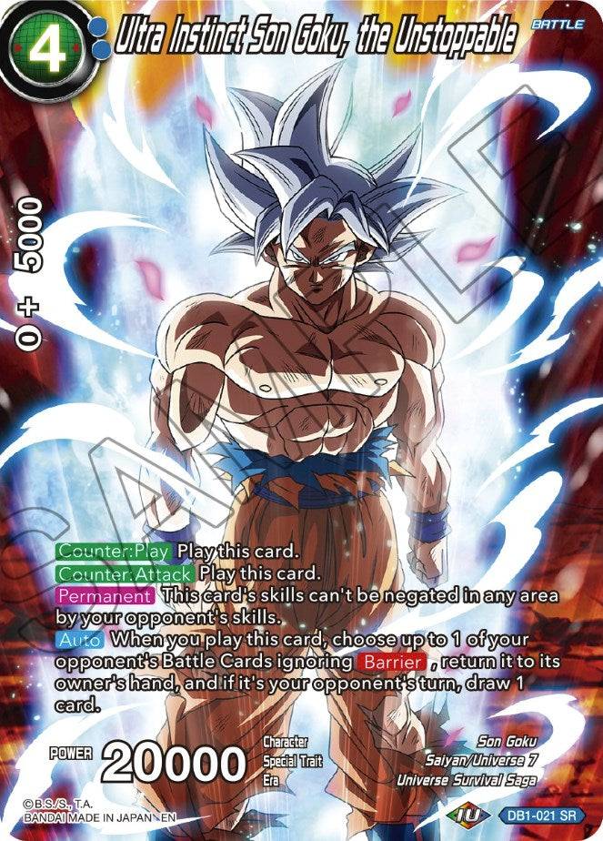 Ultra Instinct Son Goku, the Unstoppable (DB1-021) [Theme Selection: History of Son Goku] | Dragon's Lair Comics and Fantasy Houston TX