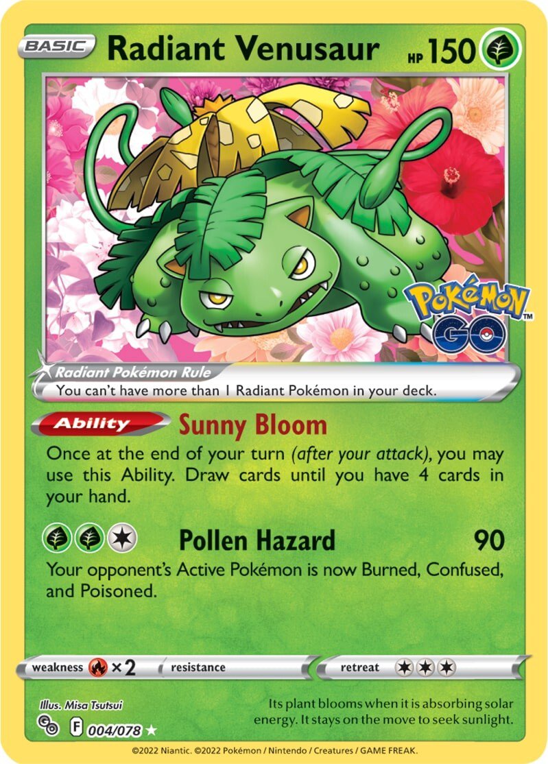 Radiant Venusaur (004/078) [Pokémon GO] | Dragon's Lair Comics and Fantasy Houston TX