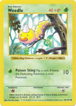 Weedle (69/102) [Base Set Shadowless Unlimited] | Dragon's Lair Comics and Fantasy Houston TX