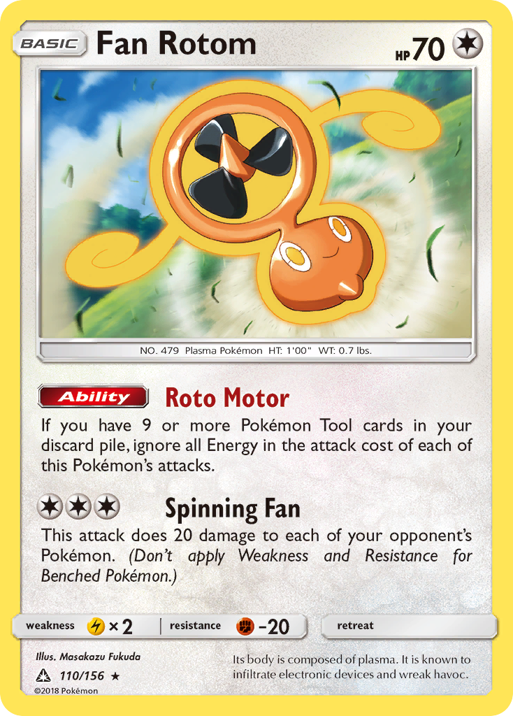 Fan Rotom (110/156) [Sun & Moon: Ultra Prism] | Dragon's Lair Comics and Fantasy Houston TX