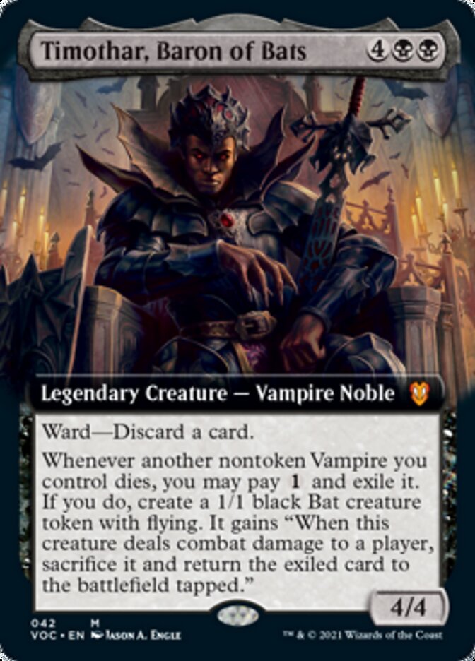 Timothar, Baron of Bats (Extended Art) [Innistrad: Crimson Vow Commander] | Dragon's Lair Comics and Fantasy Houston TX