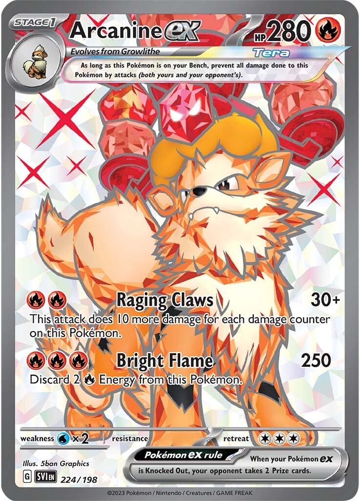 Arcanine ex (224/198) [Scarlet & Violet: Base Set] | Dragon's Lair Comics and Fantasy Houston TX