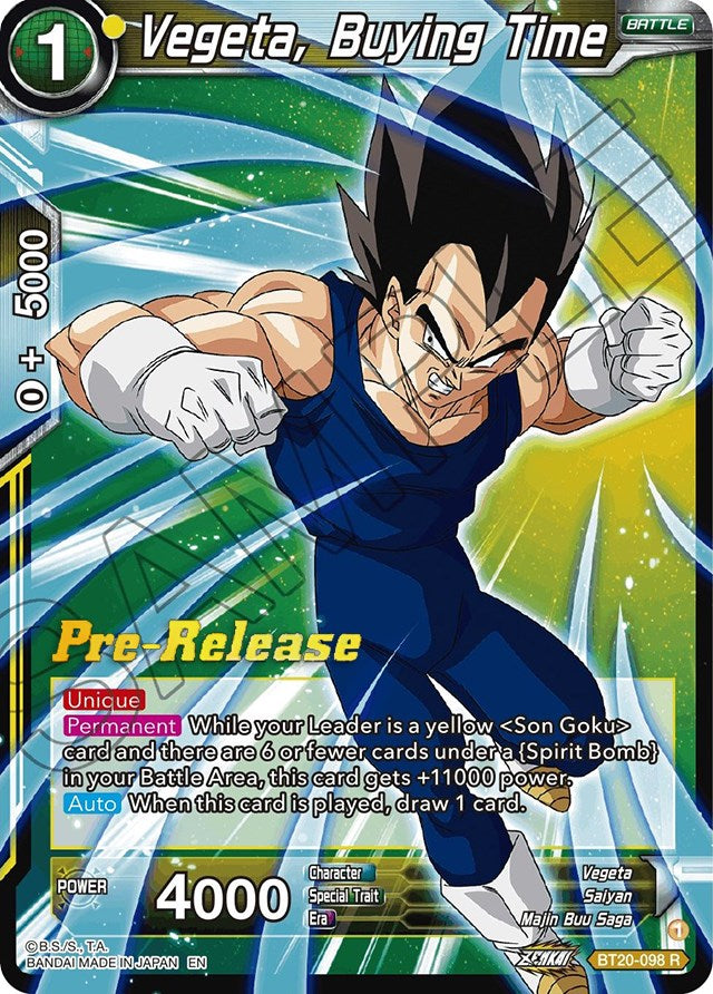 Vegeta, Buying Time (BT20-098) [Power Absorbed Prerelease Promos] | Dragon's Lair Comics and Fantasy Houston TX