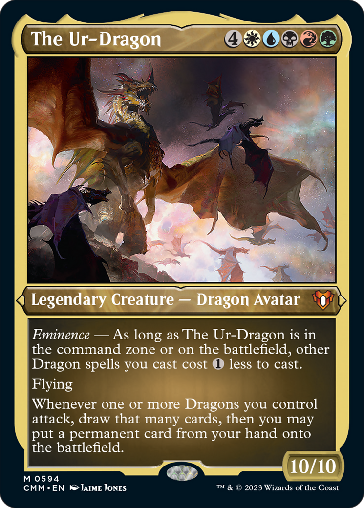 The Ur-Dragon (Foil Etched) [Commander Masters] | Dragon's Lair Comics and Fantasy Houston TX