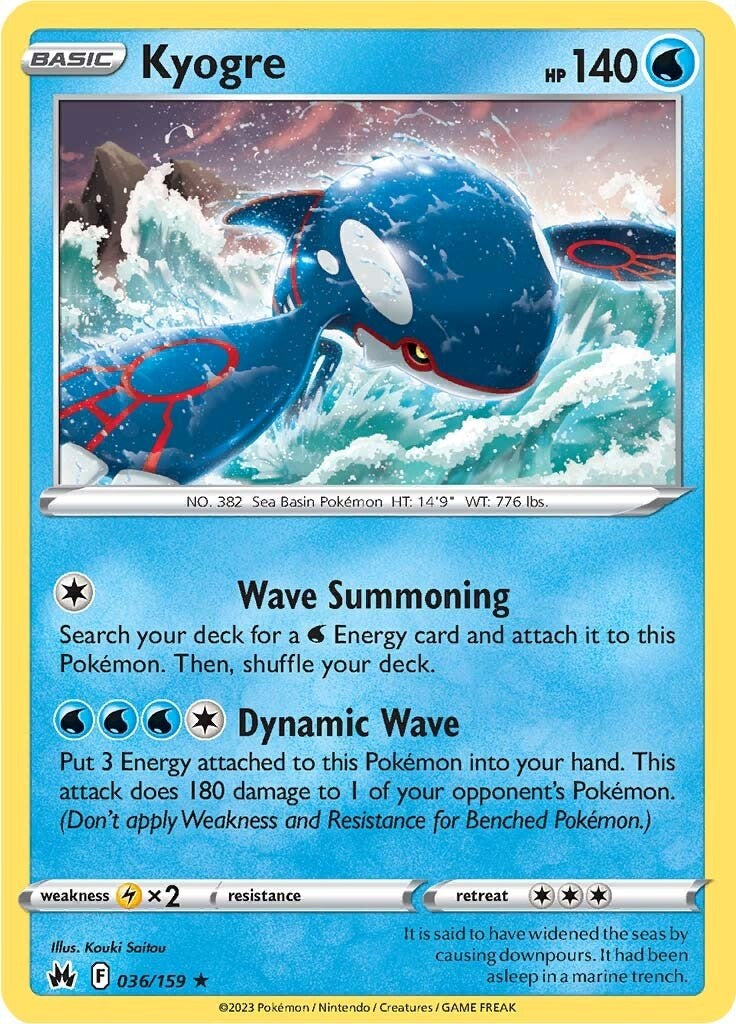 Kyogre (036/159) [Sword & Shield: Crown Zenith] | Dragon's Lair Comics and Fantasy Houston TX