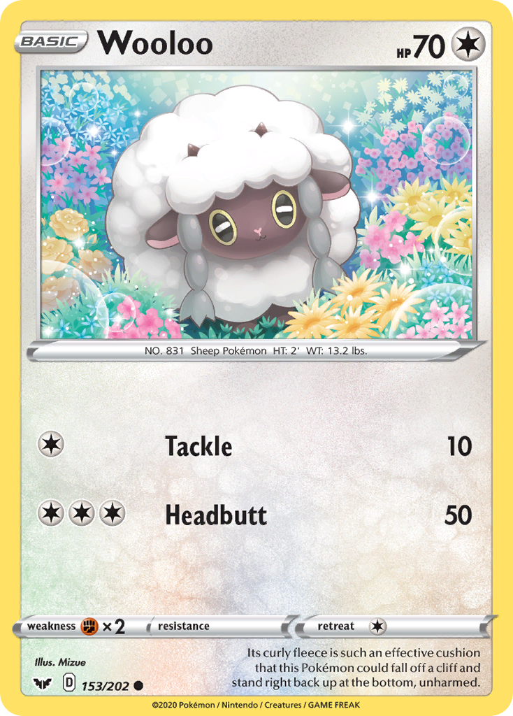 Wooloo (153/202) [Sword & Shield: Base Set] | Dragon's Lair Comics and Fantasy Houston TX