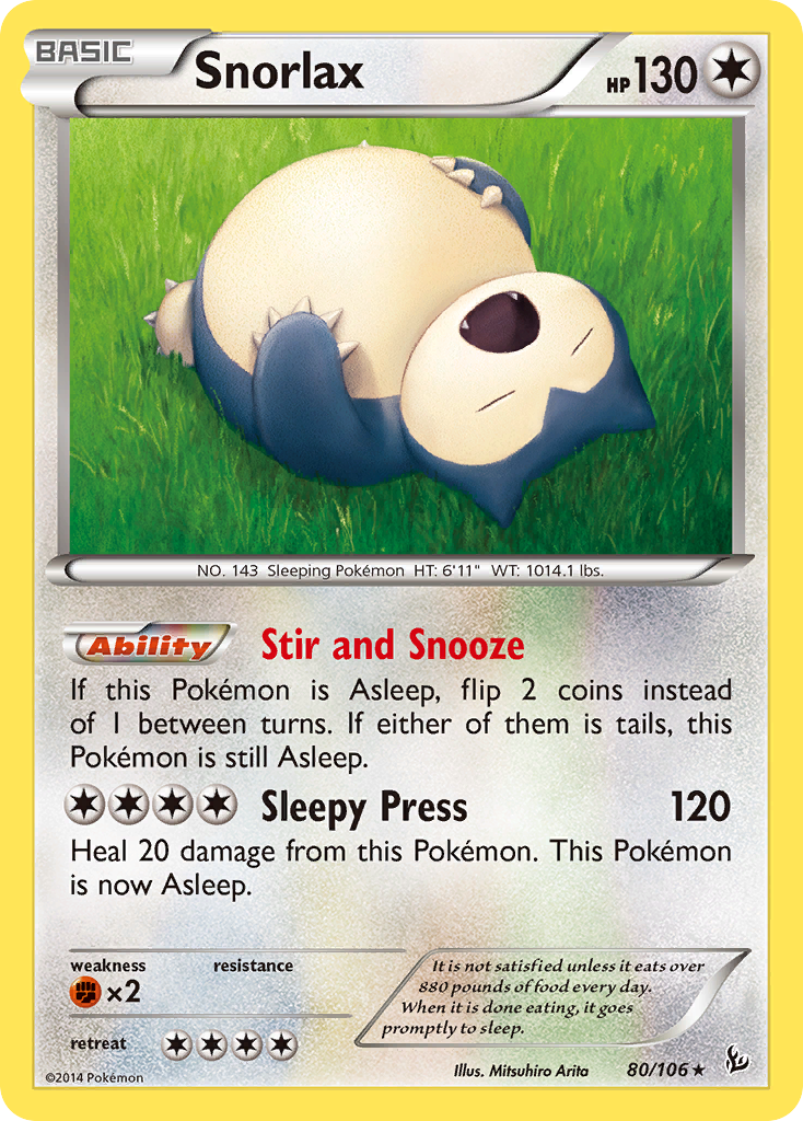 Snorlax (80/106) [XY: Flashfire] | Dragon's Lair Comics and Fantasy Houston TX