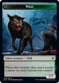 Wolf // Food (17) Double-Sided Token [Throne of Eldraine Tokens] | Dragon's Lair Comics and Fantasy Houston TX