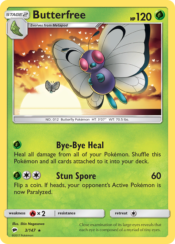 Butterfree (3/147) [Sun & Moon: Burning Shadows] | Dragon's Lair Comics and Fantasy Houston TX