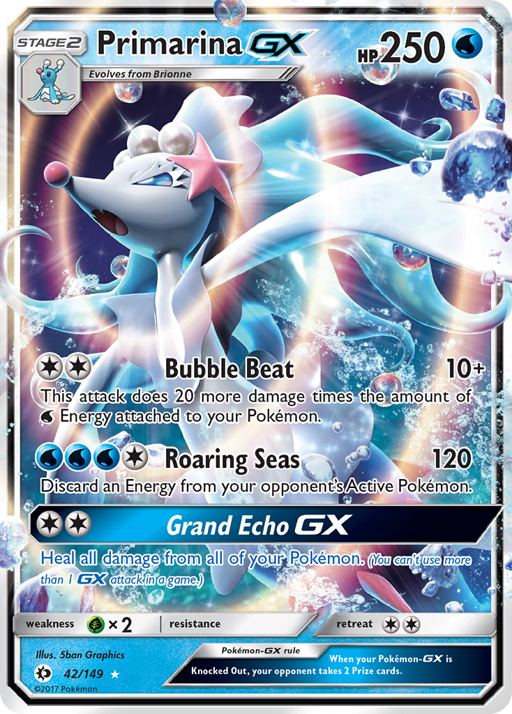 Primarina GX (42/149) [Sun & Moon: Base Set] | Dragon's Lair Comics and Fantasy Houston TX