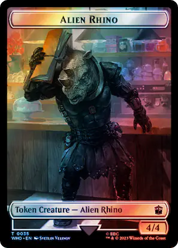 Alien Rhino // Treasure (0061) Double-Sided Token (Surge Foil) [Doctor Who Tokens] | Dragon's Lair Comics and Fantasy Houston TX