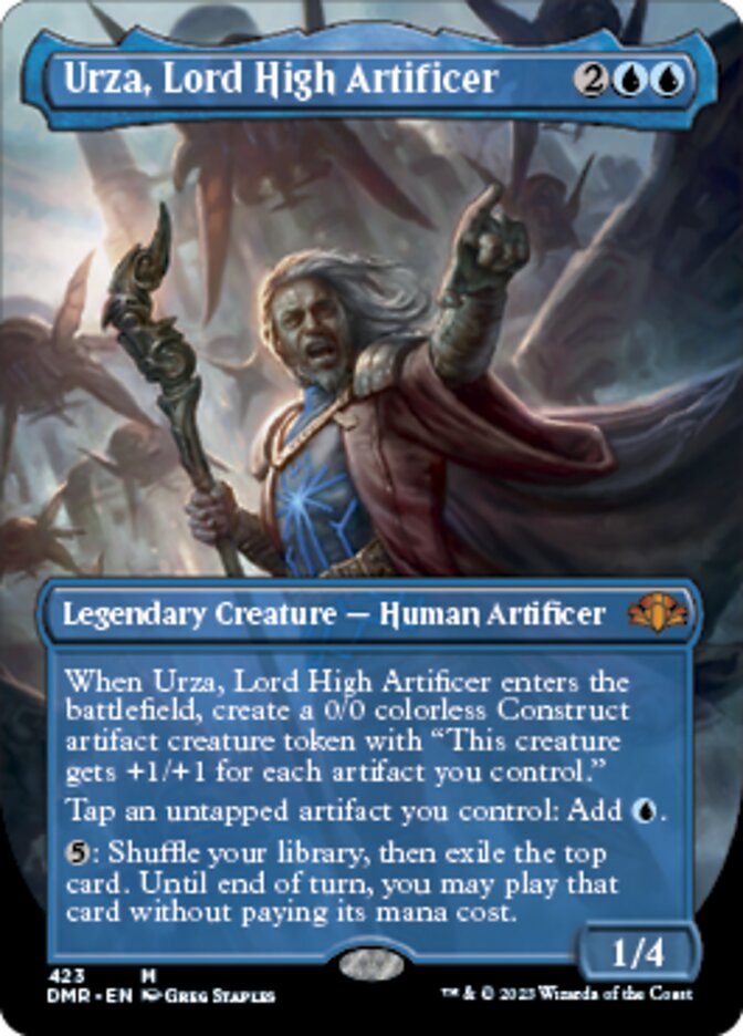 Urza, Lord High Artificer (Borderless Alternate Art) [Dominaria Remastered] | Dragon's Lair Comics and Fantasy Houston TX