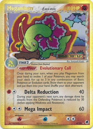 Meganium (4/101) (Delta Species) (Stamped) [EX: Dragon Frontiers] | Dragon's Lair Comics and Fantasy Houston TX