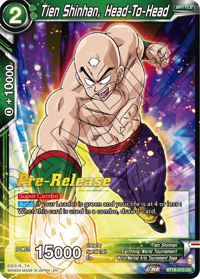 Tien Shinhan, Head-To-Head (BT18-073) [Dawn of the Z-Legends Prerelease Promos] | Dragon's Lair Comics and Fantasy Houston TX