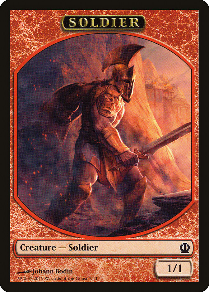 Soldier Token (7/11) [Theros Tokens] | Dragon's Lair Comics and Fantasy Houston TX