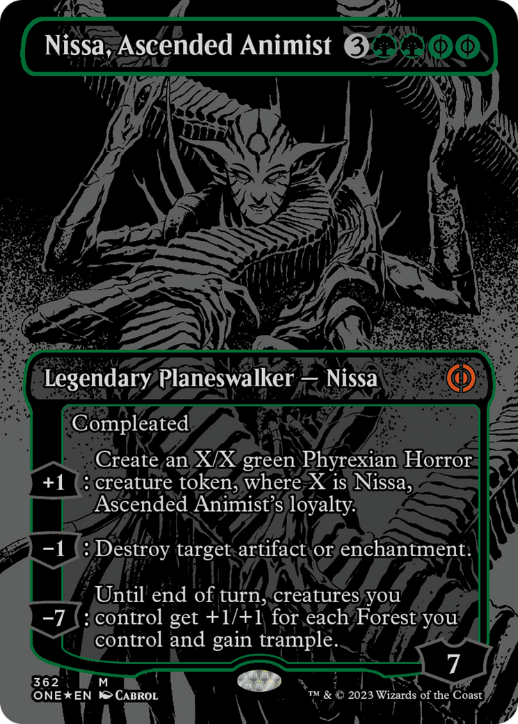 Nissa, Ascended Animist (Oil Slick Raised Foil) [Phyrexia: All Will Be One] | Dragon's Lair Comics and Fantasy Houston TX